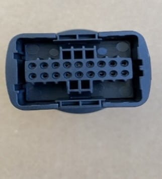 Black plastic connector for remote inverter shutdown