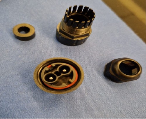 Black 2-pin communication connector