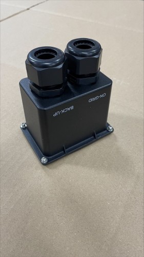 Black plastic cover with two openings