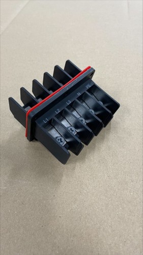 Black plastic connection socket