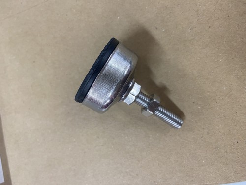 Silver adjustable feet with a black pad