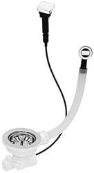 Smeg – Zestaw odpływowy pop-up ze standardowym przelewem i kwadratowym pokrętłem do kompozytowych zlewozmywaków 1-komorowych - KITPOPUP