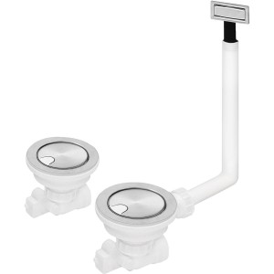 Smeg – Zestaw odpływowy, standardowy z prostokątnym przelewem do zlewozmywaków 2-komorowych - RND2V