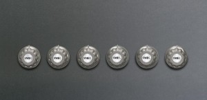 Smeg – Zestaw pokręteł do płyty - Cortina Biały/Postarzane srebro (6 szt.) - 6MP700BS